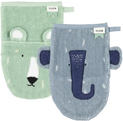 Trixie Waschhandschuh2-pack - Mr. Polar Bear - Mrs. Elephant