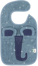 Trixie bavoir bébé Mrs. Elephant - coton bio - bleu - réglable