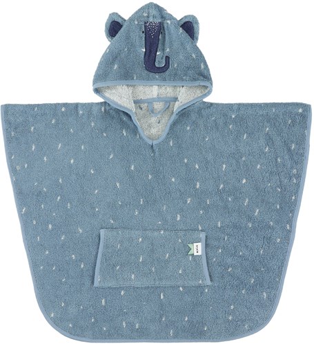 Trixie poncho coton bio cape de bain enfant Mrs Elephant bleu