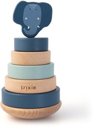 Trixie Holz-Stapelturm - Lernspielzeug Mrs. Elephant blau FSC