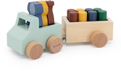 Trixie voiture en bois avec animaux et remorque FSC