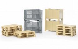 Bruder Logistik Spielzeug Paletten und Kisten Set - Baustelle