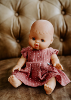 Hollie Puppenkleid rosa Punkte - Puppenkleidung Baumwolle 34cm-2