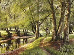 DToys Peder Mørk Mønsted - A Summer Day in the Forest with Deer in the Background - 1,000 pieces