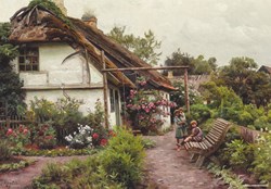 DToys Peder Mørk Mønsted - Children in the Flower Garden - 1,000 pieces