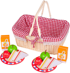 BigJigs panier pique-nique jouet avec aliments en bois et accessoires