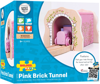 BigJigs Holztunnel rosa - Eisenbahn Zubehör für Kinder-3