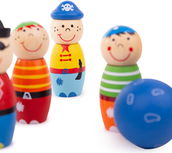 Bigjigs Jeu de quilles en bois Pirates - 7 pièces