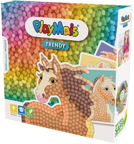 PlayMais kit créatif mosaïque chevaux - plus de 3 000 pièces jouet créatif
