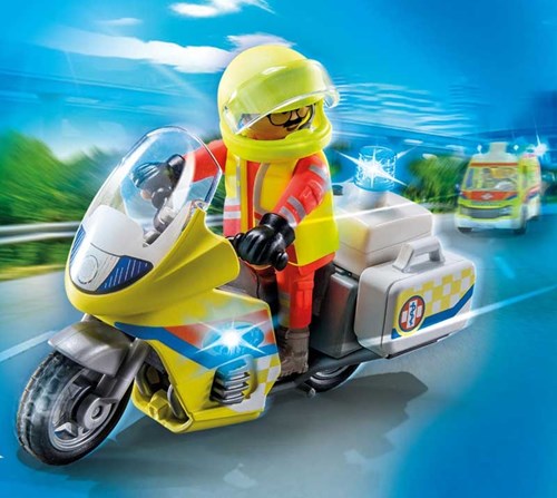 Playmobil City Life moto d'urgence jouet avec gyrophare 71205-3