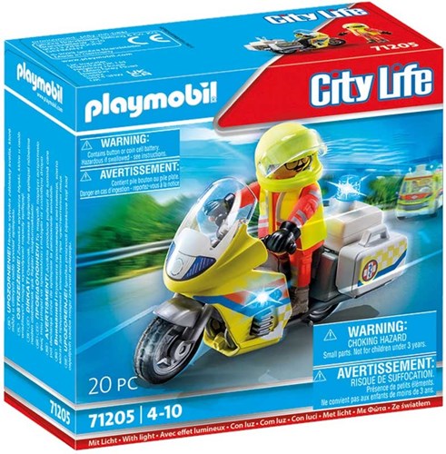 Playmobil City Life moto d'urgence jouet avec gyrophare 71205