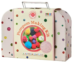 Buttonbag valise créative pompons - set de jouets créatifs pour enfants