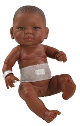 Paola Reina Poupée bébé garçon avec bande ombilicale - 45cm jouet multiculturel