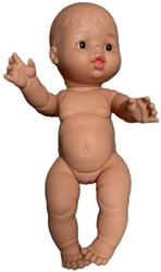Paola Reina Puppe Gordi Mädchen Babypuppe mit braunen Augen und Sommersprossen 34cm