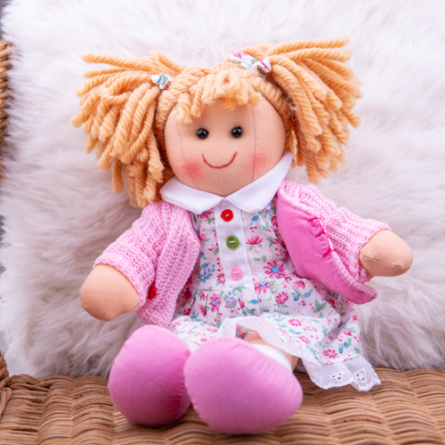 BigJigs Poppy - Blonde Hair/Flower Dress/Pink Cardi-3
