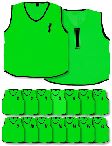 Precision chasubles d'entraînement mesh numérotées 1-15 vert jeunesse sport