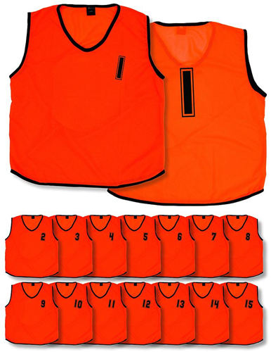 Precision chasubles d'entraînement mesh numérotées 1-15 fluo orange adulte
