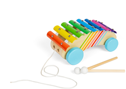BigJigs Holz Nachziehspielzeug Xylophon - Musikspielzeug für Kinder