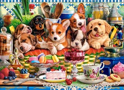 Castorland Puzzle Puppies Dessert - 300 Teile Puzzle Spaß