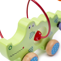 BigJigs Holz Schiebespielzeug Krokodil mit Perlenrahmen Spielzeug-2