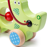 BigJigs Holz Schiebespielzeug Krokodil mit Perlenrahmen Spielzeug-3