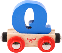 BigJigs Holz Buchstaben-Zug Q - bunte Namenszug Buchstabe für Kinder