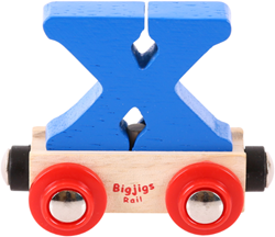BigJigs Holz Eisenbahn Buchstabe X - Name Zug Wagen Spielzeug