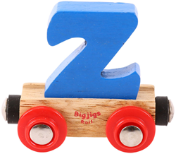 BigJigs Holz Buchstabenzug Z - bunte Namenszug Spielzeug