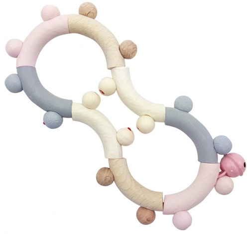Hess hochet en bois forme huit rose jouet motricité bébé