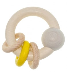 Hess Rammelaar bol 3 ringen (naturel/geel)