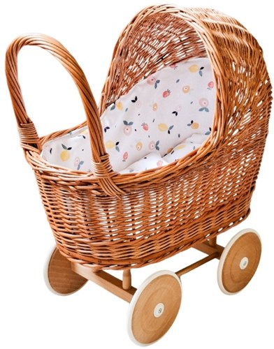Hollie Rieten poppenwagen met kap Summer fruit