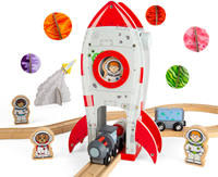 Bigjigs Holzrakete - Spielzeug Eisenbahn Zubehör Astronaut