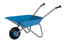 Rolly Toys brouette enfant bleue avec cadre en métal et poignées en plastique