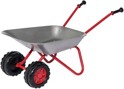 Rolly Toys stabile Metall Schubkarre grau rot Doppelrad Spielzeug