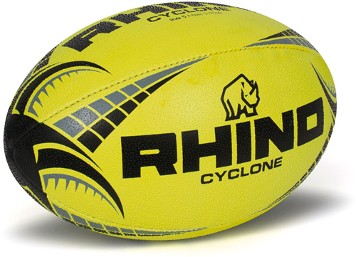 Rhino Rugbyball Cyclone Fluo Gelb Größe 5 – Trainingsball Grip