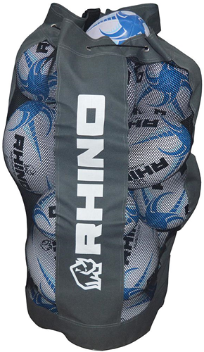 Rhino Rugby Balltasche charcoal - robuste Aufbewahrungstasche für Rugbybälle