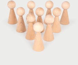 EDX Education TickiT 73946 Konische Figur, 100 mm, 10 Stück, Naturholz