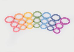 TickiT 73977 Regenbogen-Holzringe - 21er Pack