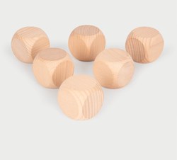 TickiT 73923 Heuristische Holzwürfel, 50 mm, 6-teilig, naturbelassen