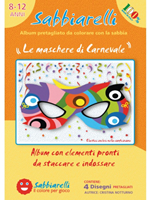 Sabbiarelli album de peinture sur sable masques de carnaval 4 pièces jouet créatif