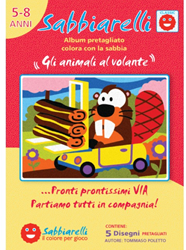 Sabbiarelli album peinture sur sable animaux kit créatif 15x20 cm 5 pièces