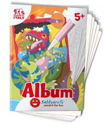 Sabbiarelli album de peinture sur sable dinosaures 15x20 cm activité créative