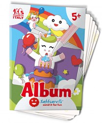 Sabbiarelli album peinture sur sable licornes kit créatif 15x20 cm