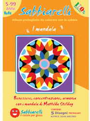 Sabbiarelli album de peinture sur sable mandalas 15x15 cm 5 pièces jouet créatif