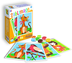 Sentosphère kit créatif peinture sur sable Mini Animaux Câlins enfants