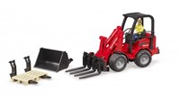 Bruder jouet chargeuse compacte Schaffer 2034 avec accessoires - véhicule de chantier-2
