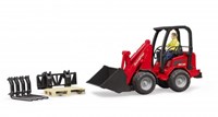 Bruder jouet chargeuse compacte Schaffer 2034 avec accessoires - véhicule de chantier
