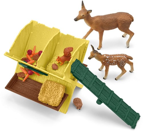 Schleich Waldtiere Spielset FARM WORLD 42658 - Futterkrippe und Figuren-2