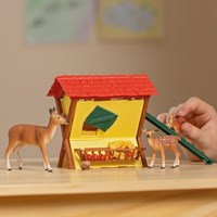 Schleich Waldtiere Spielset FARM WORLD 42658 - Futterkrippe und Figuren-3