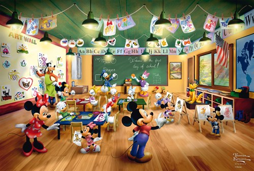 Schmidt Disney Puzzle Mickey und Minnie Schulhaus 200 Teile Cartoon